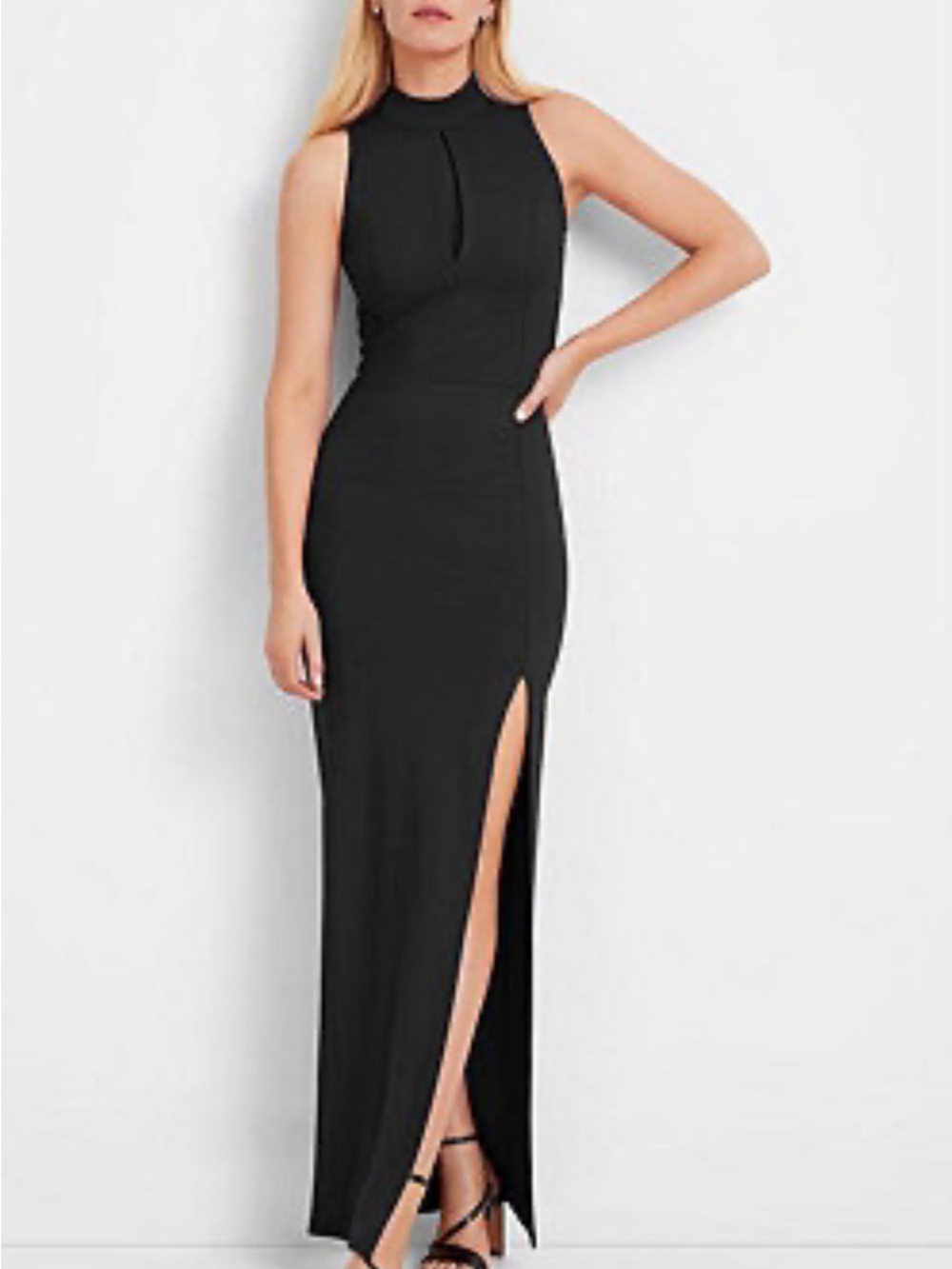 Marcella Women's Gabriette Mock-Neck Mesh-Cutout Evening Gown